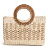 Bamboo Handle Straw Purse