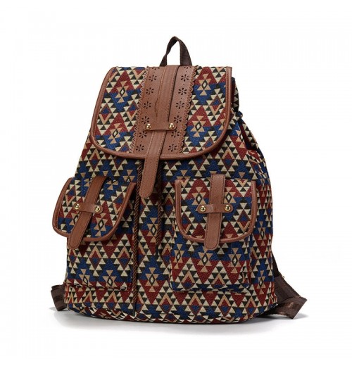 Boho Leather Backpack