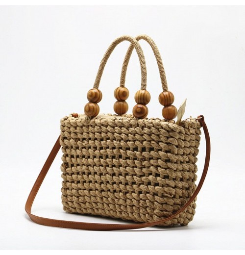 Straw Bag Leather Handles