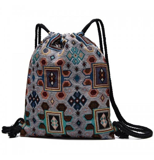 Bohemian Drawstring Backpack