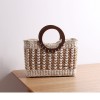 Bamboo Handle Straw Purse