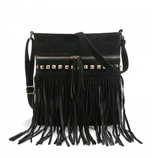 Boho Leather Fringe Purse