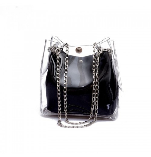 Clear Purse With Silver Chain