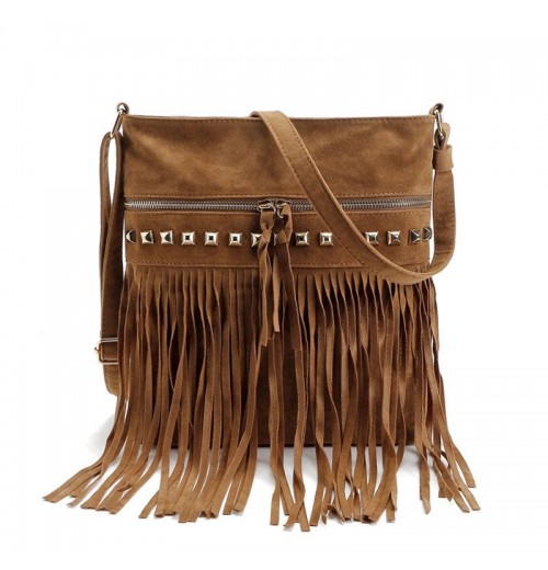 Boho Leather Fringe Purse