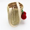 Pom Pom Straw Beach Bag