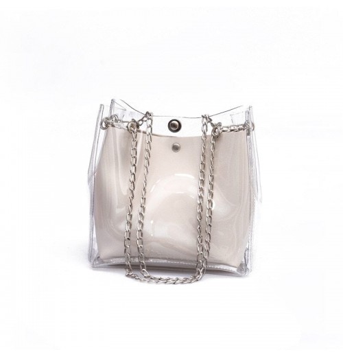 Clear Purse With Silver Chain