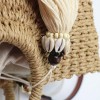 Circle Handle Straw Bag