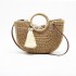 Circle Handle Straw Bag