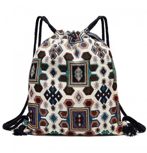 Bohemian Drawstring Backpack