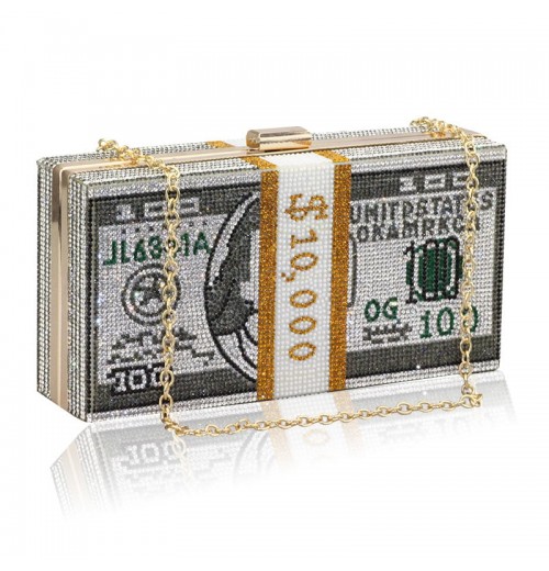 Money Rhinestone Purse