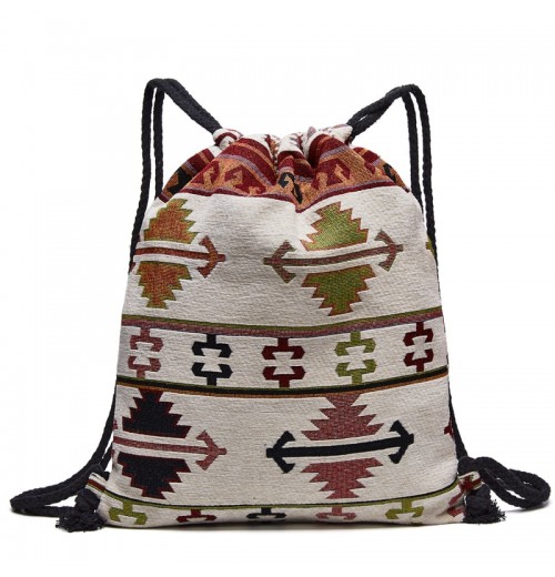 Bohemian Drawstring Backpack