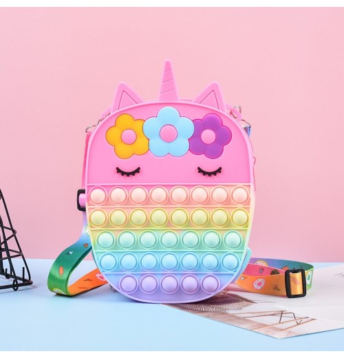 Rainbow Unicorn Pop it Purse