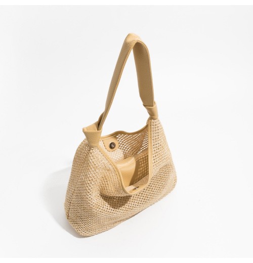 Straw Bag With Leather Straps