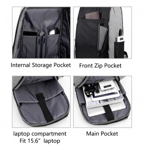 Backpack With USB And Secret Pockets