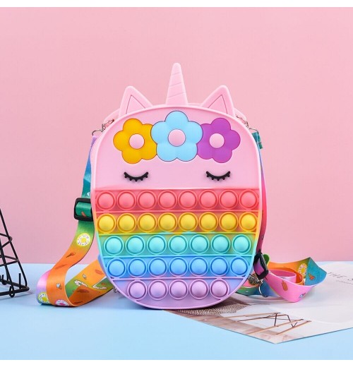 Rainbow Unicorn Pop it Purse