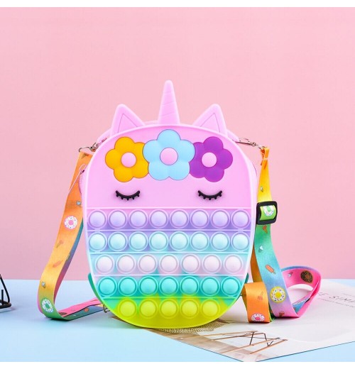 Rainbow Unicorn Pop it Purse