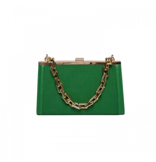 Black Clutch Bag With Chain Strap