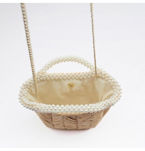 Straw Bag With Chain Strap