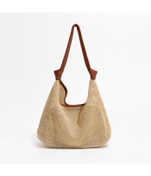 Straw Bag With Leather Straps