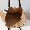 Straw Tote Bag Leather Handles