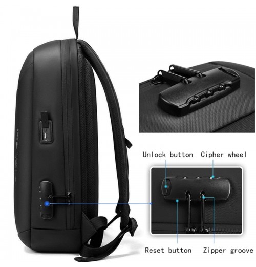 Backpack With Lock and Charger