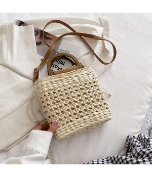 Bamboo Handle Straw Bag