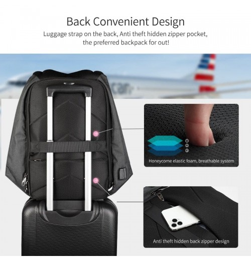 Backpack With Hidden Back Pocket