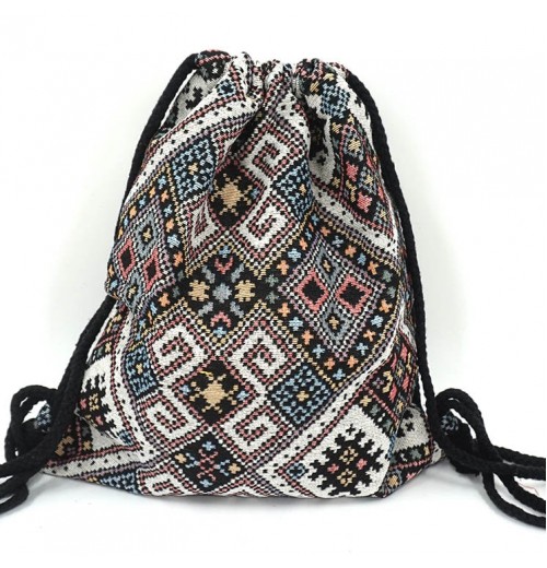 Boho Drawstring Backpack