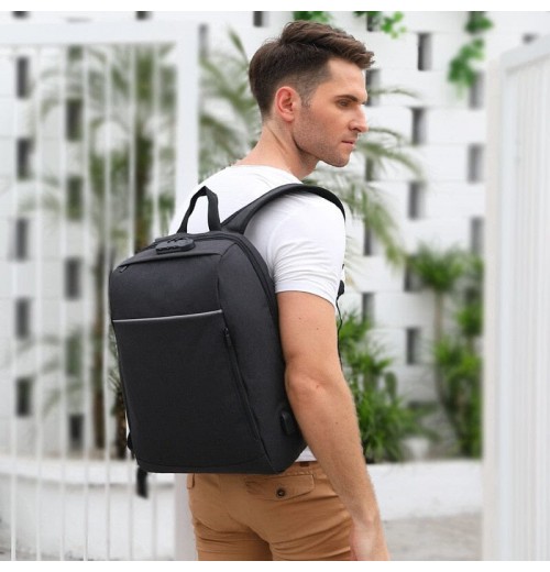 Laptop Backpack With USB Charging Port And Lock