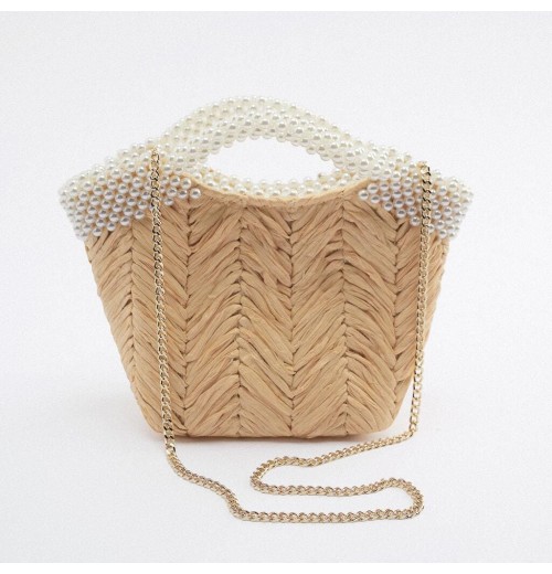 Straw Bag With Chain Strap