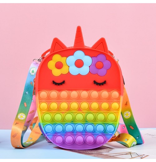 Rainbow Unicorn Pop it Purse