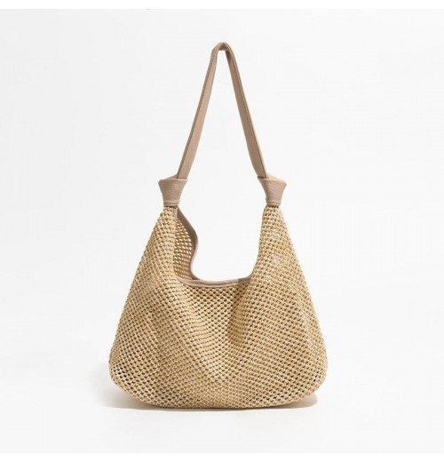 Straw Bag With Leather Straps