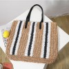 Straw Tote Bag Leather Handles