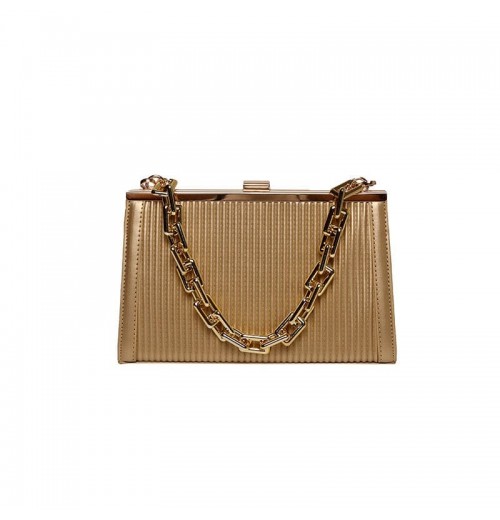 Black Clutch Bag With Chain Strap