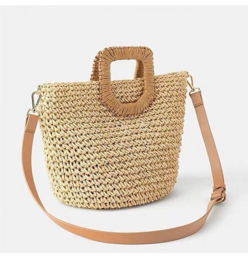 Straw Bag Leather Straps