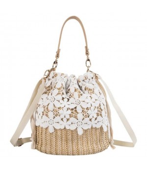 Straw Basket Bag With Drawstring Closure