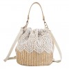 Straw Basket Bag With Drawstring Closure