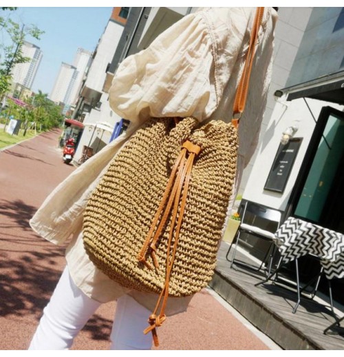 Straw Basket Bag With Tassels