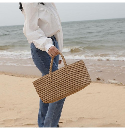 Straw Basket Bag With Drawstring