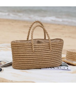 Straw Basket Bag With Drawstring